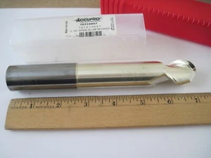 1" Solid Carbide Ball Nose End Mill 1" x 1-1/4" x 7" 2FL ZrN Accupro 70216007 - Picture 1 of 5