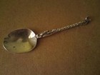 19th C. Dutch Rinze Jans Spaanstra Sterling Silver Apostle salt / mustard Spoon