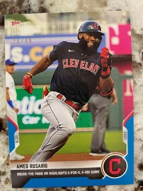 2021 TOPPS NOW BLUE PARALLEL CARD 20/49 CLEVELAND INDIANS AMED ROSARIO #736 - Image 1 of 1