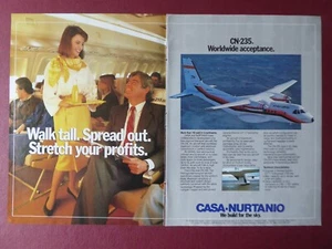 6/1984 PUB CASA NURTANIO CN-235 AIRCRAFT PRINAIR AIRLINE ORIGINAL AD - Picture 1 of 1