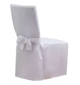 New TABLE ATTIRE Dining Room Chair Cover in White - Picture 1 of 3