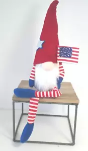 4th July Plush Gnome Figure Stars Stripe Patriotic Shelf Sitter 19 Inch - Picture 1 of 11