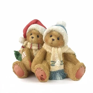 Cherished Teddies Winter Bears Jamie And Ashley I’m All Wrapped Up In Your Love - Picture 1 of 5
