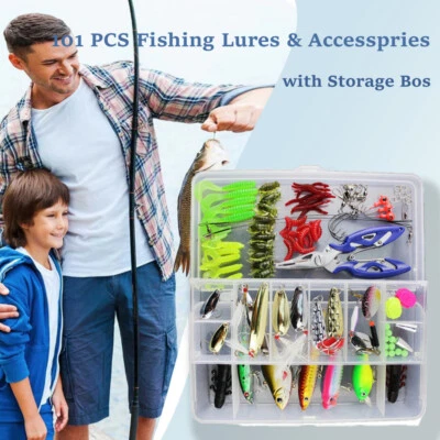 Fishdream Angelköder Set 101 Teile Kunstköderset Angelzubehör Wobbler Blinker DE - Bild 1 von 4