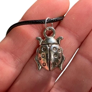 Silver Ladybug Pendant Charm Flying Insect Lover Christmas Gift Lucky Necklace - Picture 1 of 8