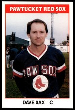 1987 TCMA Pawtucket Red Sox 25 Dave Sax   Pawtucket Red Sox  Baseball Card