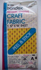 Vintage Yellow Calico Bondex peel & stick craft fabric 12" by 14"  patch UNOPEN - Picture 1 of 3