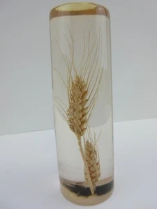 Vintage Mid-Century Modern Lucite Acrylic Wheat Stalk Paperweight Sculpture 6" - Picture 1 of 7