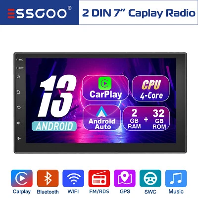 7" 2 DIN Carplay Autoradio Android 13 Auto 2+32G WiFi RDS BT FM Navigationsgerät - Bild 1 von 4