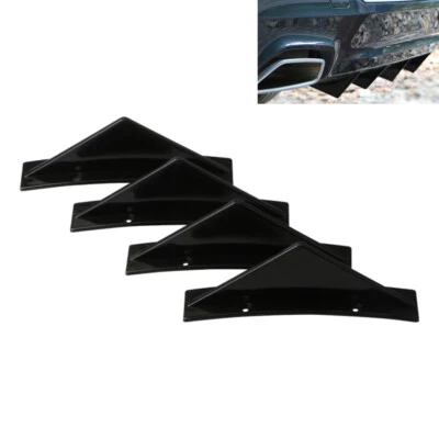 Black Curved Car Rear Bumper Addon Lip Diffuser Shark Fin Spoiler For Chevrolet - Image 1 of 4