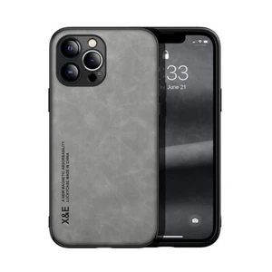 Funda protectora de cuero negra magnética a prueba de golpes para iPhone 16 15 14 13 12 Pro Max - Imagen 1 de 26