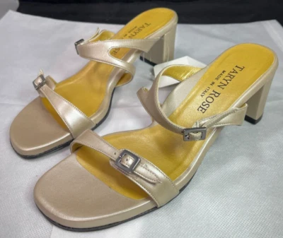 Sandalias Taryn Rose Maui Beige Doble Hebilla 36.5 Foto 1 de 4