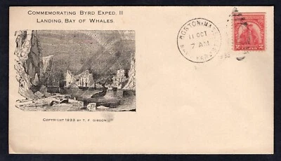 USA 1933 Byrd Antarctic Expedition Cover. Landing at By of Whales Cachet - Image 1 of 2