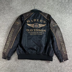 Harley Davidson Motorcycle Jacket Womens M Black 110th Anniversary Nylon Coat - Picture 1 of 13