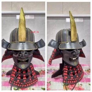 Japanese Real Person Samurai Armor Helmet Wearable Helmet and Visor - Picture 1 of 4