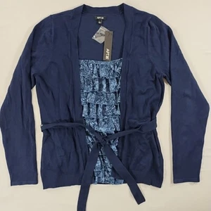 Camisa Apt.9 Mujer Grande Una Pieza Cinturón Corbata Volantes Suave Comodidad - Imagen 1 de 14