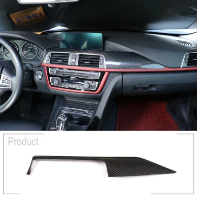 Real Carbon Fiber Dashboard Center Trim For BMW 330i F30 F31 430i M3 2014-2018 - Image 1 of 4