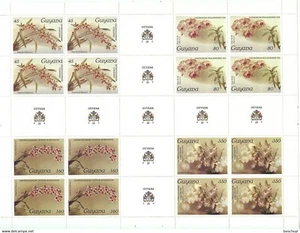 Guyana, 1986, Orchids, MNH Full Gutter Sheet, Michel 1643, 1645, 1648, 1651 - Picture 1 of 1