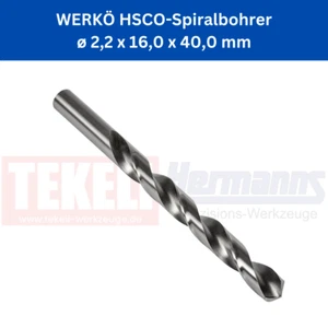 10 unidades WERKÖ HSCO taladro espiral ø 2,2 x 16,0 x 40,0 mm DIN 338 tipo RN - Imagen 1 de 1