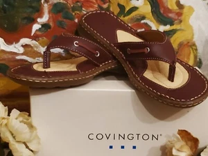 Sandalias para mujer Covington sin cordones marrón remache talla 7 m cuero totalmente nuevas en caja - Imagen 1 de 6