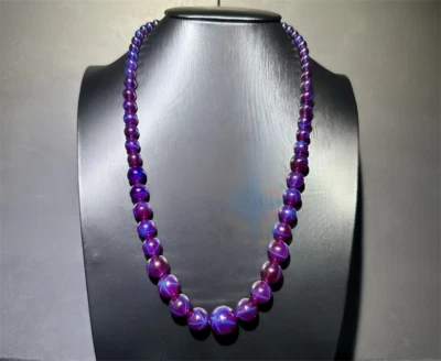 Top AAAA Pink Purple White Star Sapphire Lab-Created Tower Chain Beaded Necklace - Image 1 of 3