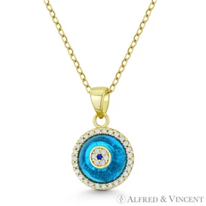 Dije Nazar Turco Mal de Ojo Colgante Chapado en Oro Amarillo 14k Plata de Ley .925 - Imagen 1 de 1