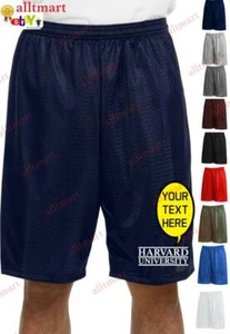 CUSTOM TEXT LOGO PERSONALIZED CASUAL BASKETBALL SHORTS ATHLETIC MESH SHORT PANTS - Picture 1 of 19