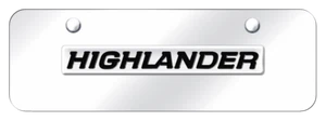 Toyota Highlander 3D Nameplate Stainless Steel Mini License Plate Official - Imagen 1 de 4