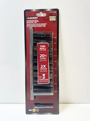 Husky Deep Metric Thin Wall 3/8" Drive 10 Piece Socket Set 8-18mm 1001357468 - Image 1 of 3