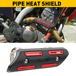 Exhaust Heat Shield Universal Motorcycle Exhaust Pipe Protector Red /Blue /Black - Picture 1 of 11