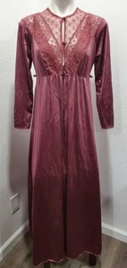 Vintage Vassarette Nightgown & Robe Set Women's 34 Dk Plum Made USA ๐บ๐ธ - Picture 1 of 11