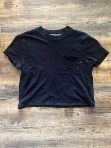 Volcom Black Crop Short Sleeve Outer Banks Graphic T-shirt Women Size XS - Picture 1 of 3