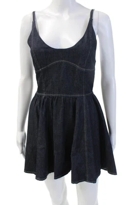 Mini Vestido Zara Mujer Calce y Acampanado Azul Oscuro Sin Mangas Cuello Redondo Talla XS Foto 1 de 4