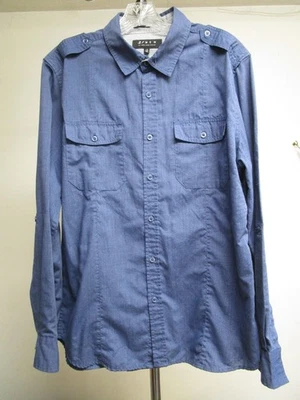 Camisa ajustada con botones azul 21 para hombre talla L Foto 1 de 4
