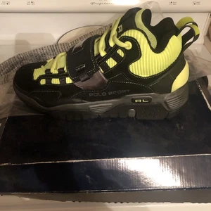 Polo Sport Ralph Lauren nuova con scatola scarpa sneaker alta taglia 12 D nera PS-100 nuova - Foto 1 di 7