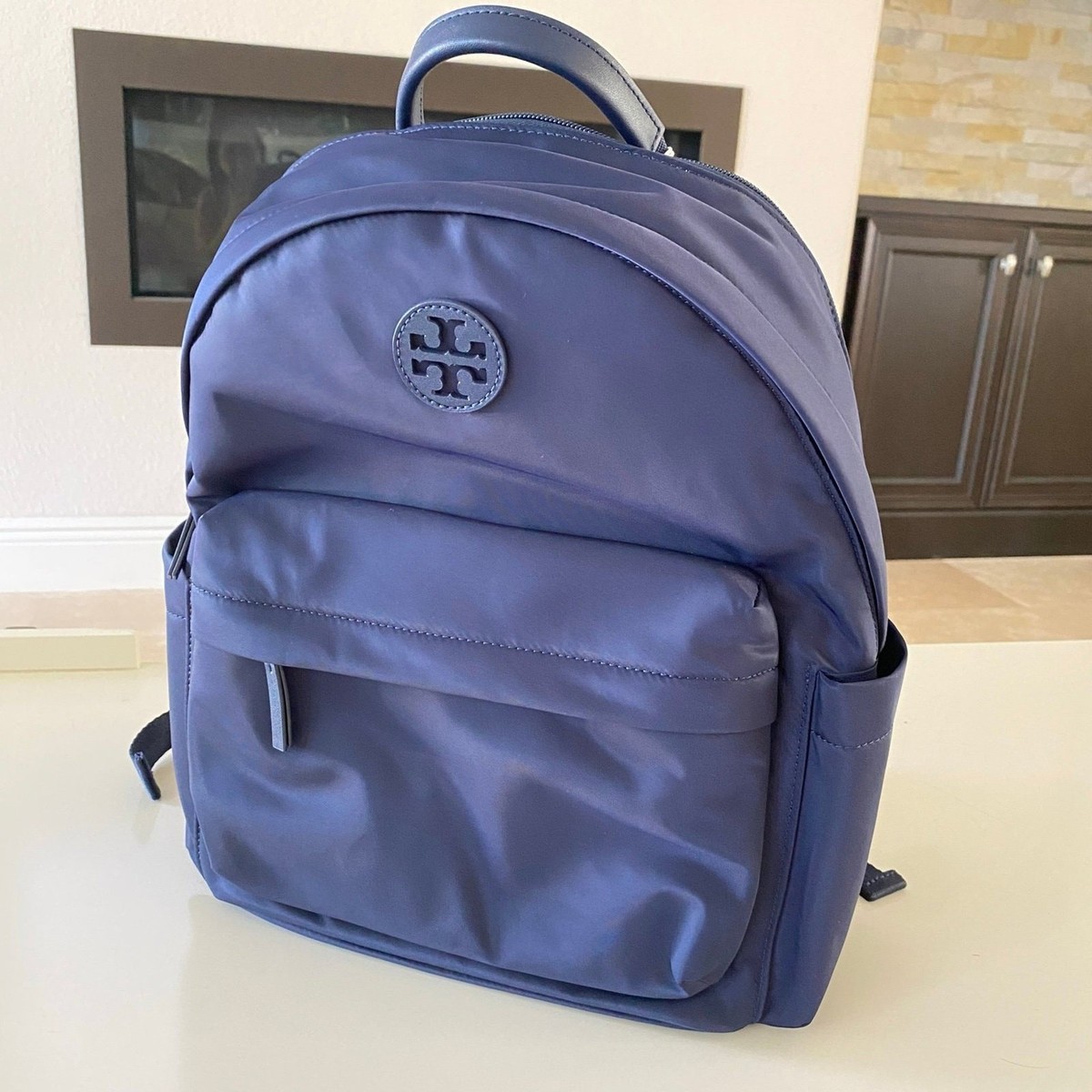 Tory Burch Ella Nylon Backpack Bag In Tory Navy 88368 | eBay display picture 1