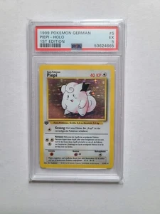 Pokemon 1st Edition Clefairy PSA 5 EX 1999 German Base Set Holo Rare Piepi #5 - Picture 1 of 6
