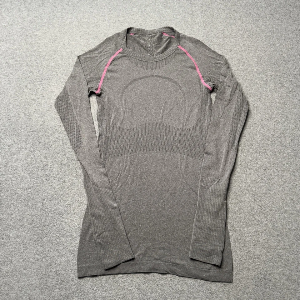 Camisa Lululemon Mujer 4 Gris Rendimiento Atletismo Gimnasio Yoga Camiseta Pilates Adulto Foto 1 de 4