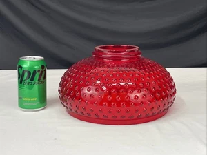 Vtg 10" Ruby Red Hobnail Glass Oil Lamp Shade Student Coleman Quick Lite GWTW - Picture 1 of 21