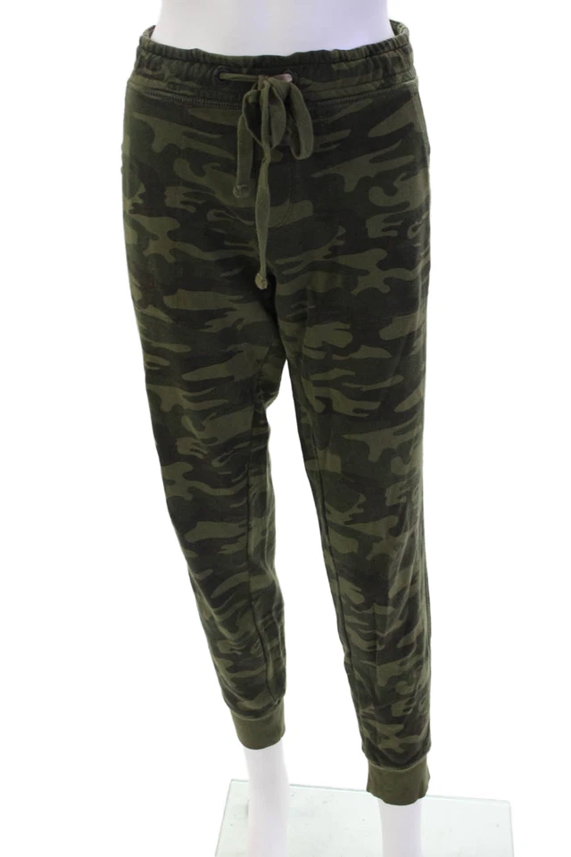 Pantalones de chándal Sanctuary para mujer tiro medio con cordón camuflaje verde talla mediana Foto 1 de 4