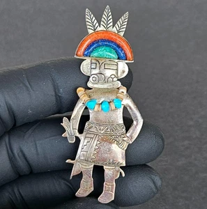 Spilla Kachina Vintage Carolina Pollack Nativi Americani Argento Sterling 925 111 - Foto 1 di 7