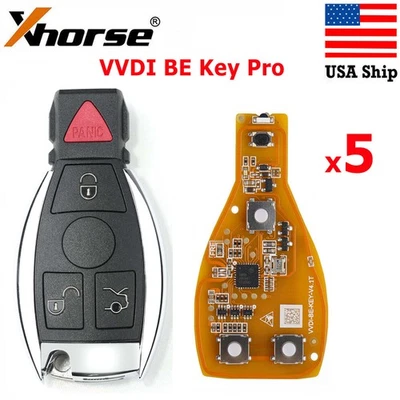 5x Xhorse XNBZT1GL VVDI BE key Pro Smart Key 4 Buttons For Benz for VVDI MB Tool - Image 1 of 4