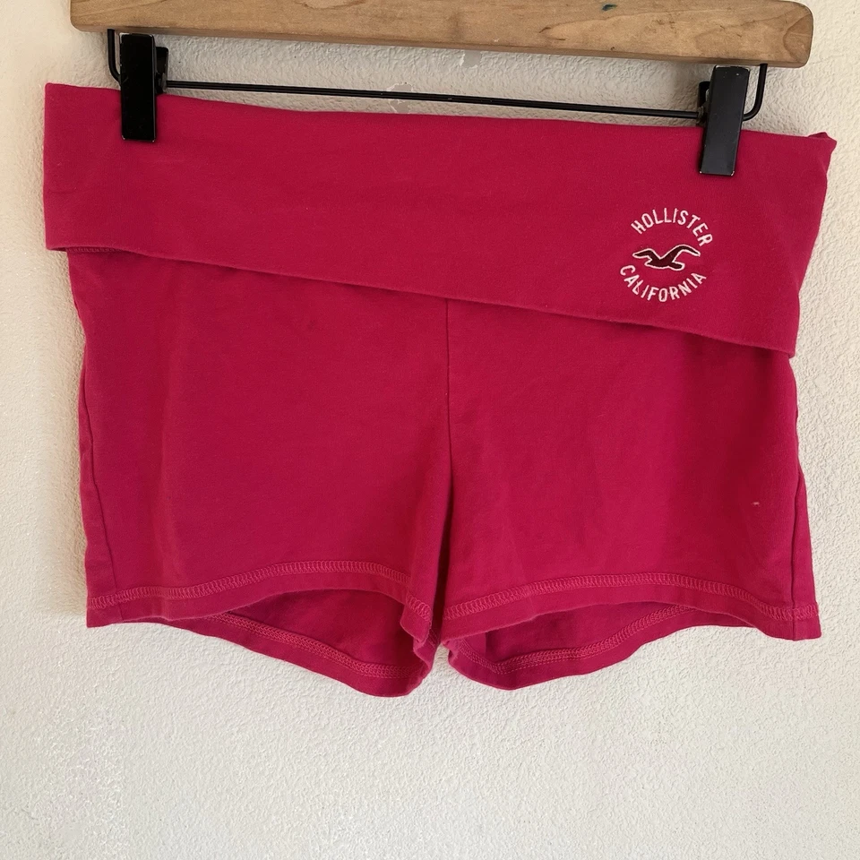 Pantalones Cortos de Yoga Hollister Plegable Y2K Rosa Para Mujer’s M Lg Logo Foto 1 de 4
