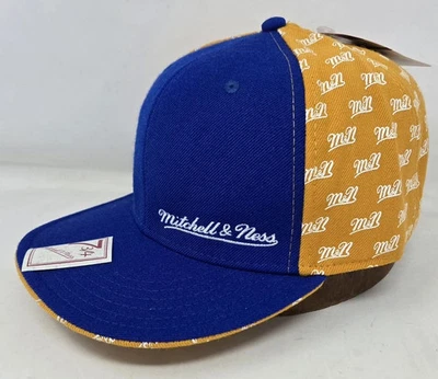 Sombrero ajustado Mitchell & Ness bordado 7 3/4 azul dorado Nostalgia Co. Foto 1 de 4