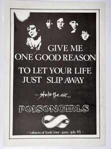 Poison Girls Poster Cabaret of Fools Tour Punk Anarcho UK Original Artwork 1983 - Picture 1 of 12