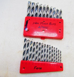 Brad point drill bit set, 25 pieces by Fisch in indexes' - Picture 1 of 7