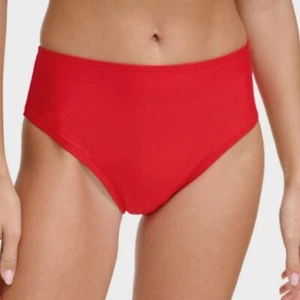 Neu mit Etikett DKNY Damen klassisch mittelhoher Bund Stretch echt rot Bikiniunterteil Small UVP $ 50 - Bild 1 von 12
