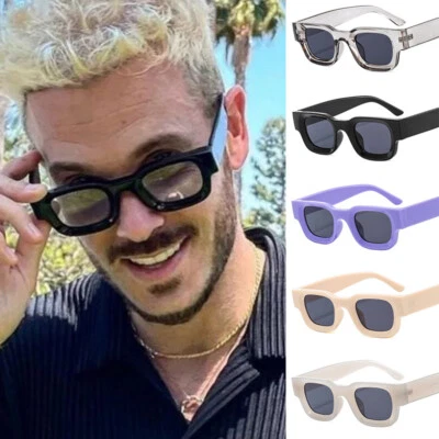 Classic Retro Mens Hip Hop Sunglasses Fashion Thick Frame Black Shades Glass ! - Image 1 of 4