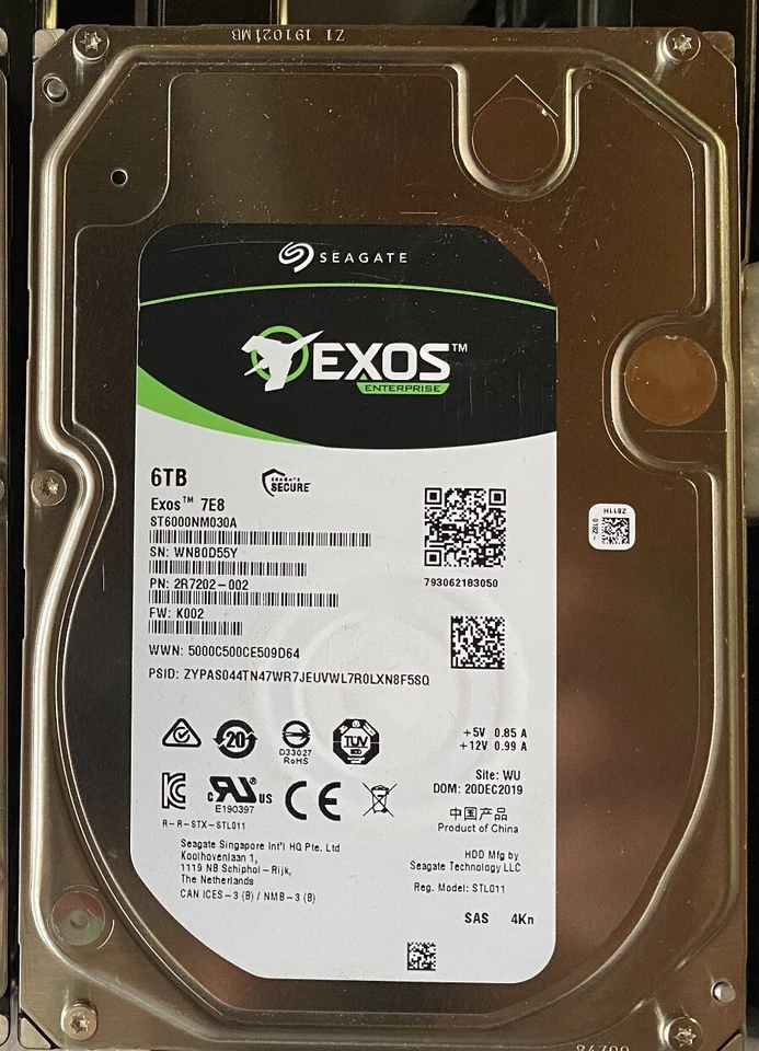 Seagate ST6000NM030A EXOS 7E8 6TB 4kn SAS HARD DRIVE 3.5” - Image 1 of 1