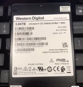 WD Ultrastar DC SN840 3.84TB U.2 2.5" NVMe Solid State Drives WUS4BA138DSP3X1 - Picture 1 of 1